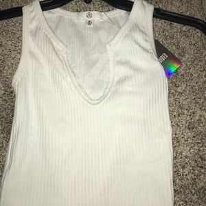 All White V- Neck Top